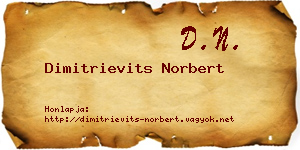 Dimitrievits Norbert névjegykártya