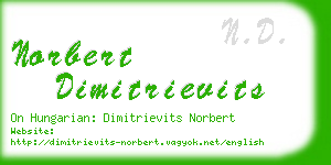 norbert dimitrievits business card